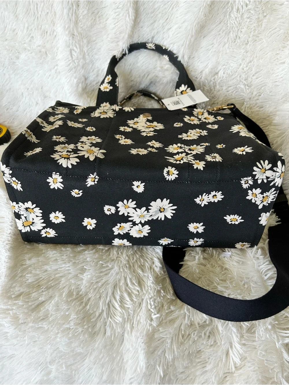 Coach Black Daisy Canvas Tote